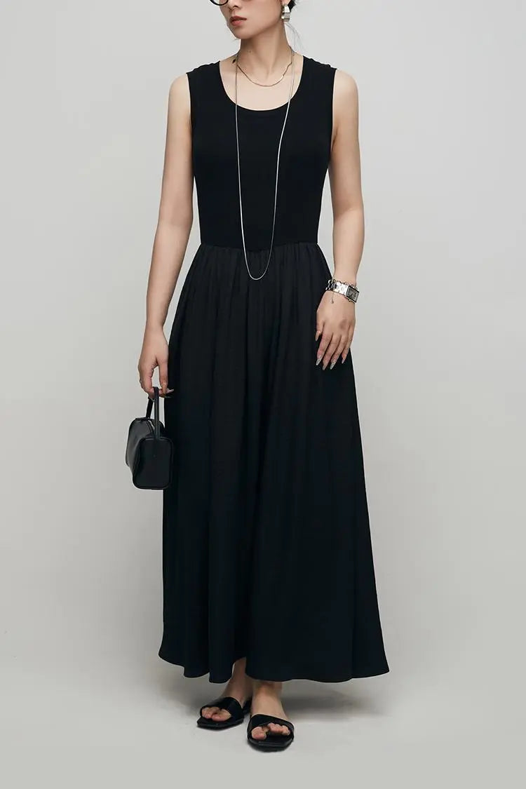 Silky Patchwork Tank Dress