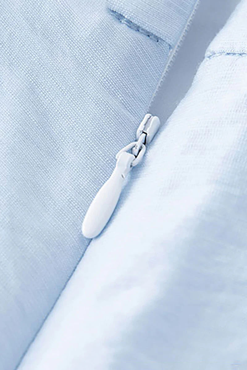 Baby Blue Long Sleeve Midi Shirt Dress