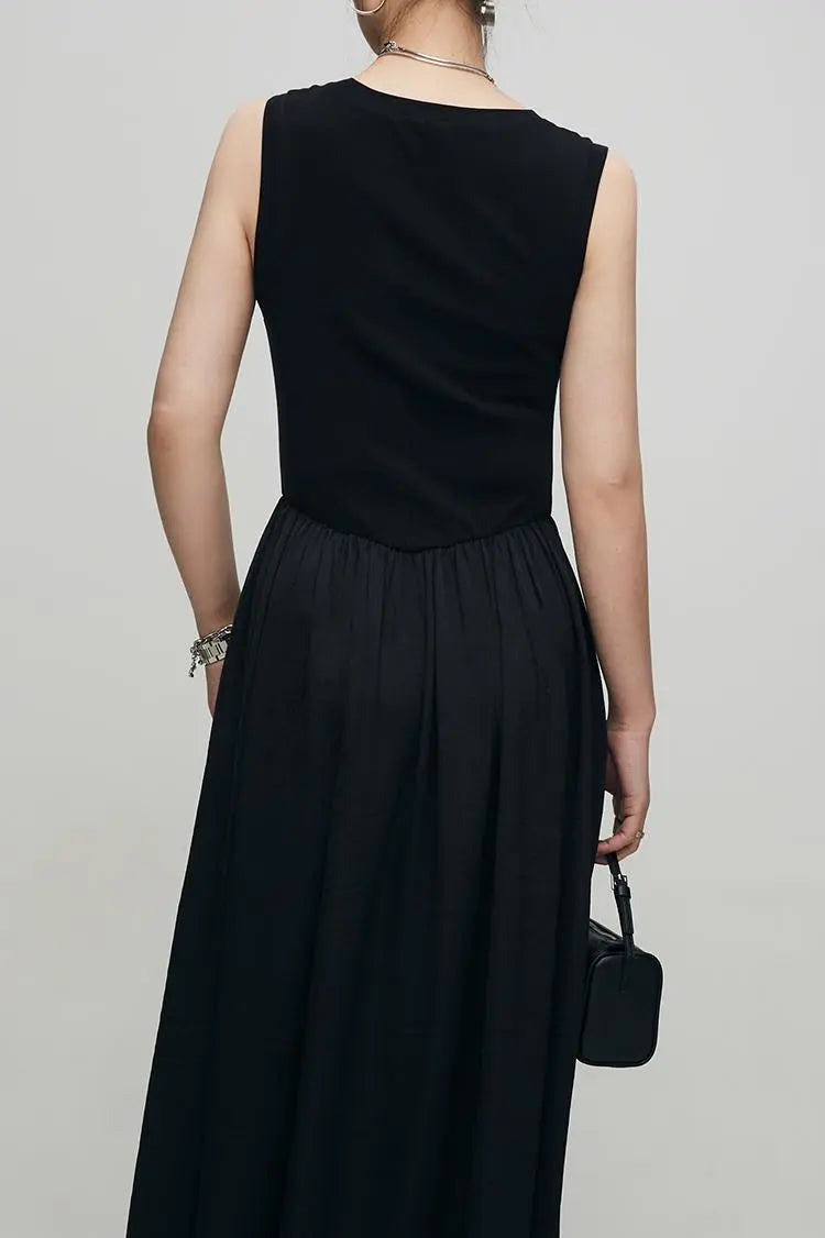 Silky Patchwork Tank Dress