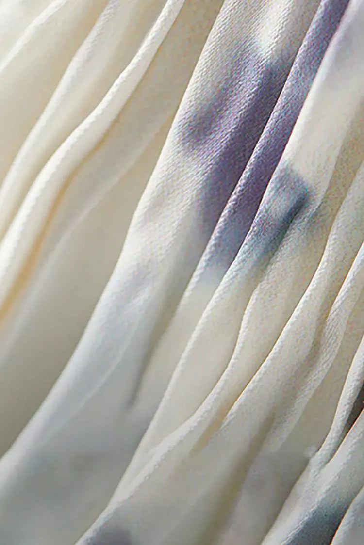 Tie Dye Pleated Spaghetti Strap Beach Dress