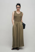 Silky Patchwork Tank Dress
