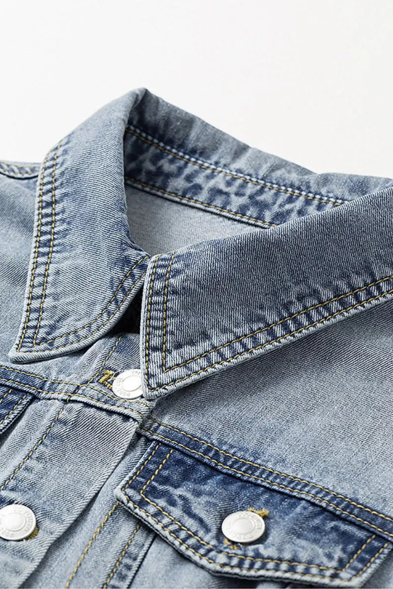 Vintage-Inspired Sleeveless Utility Denim Midi Dress